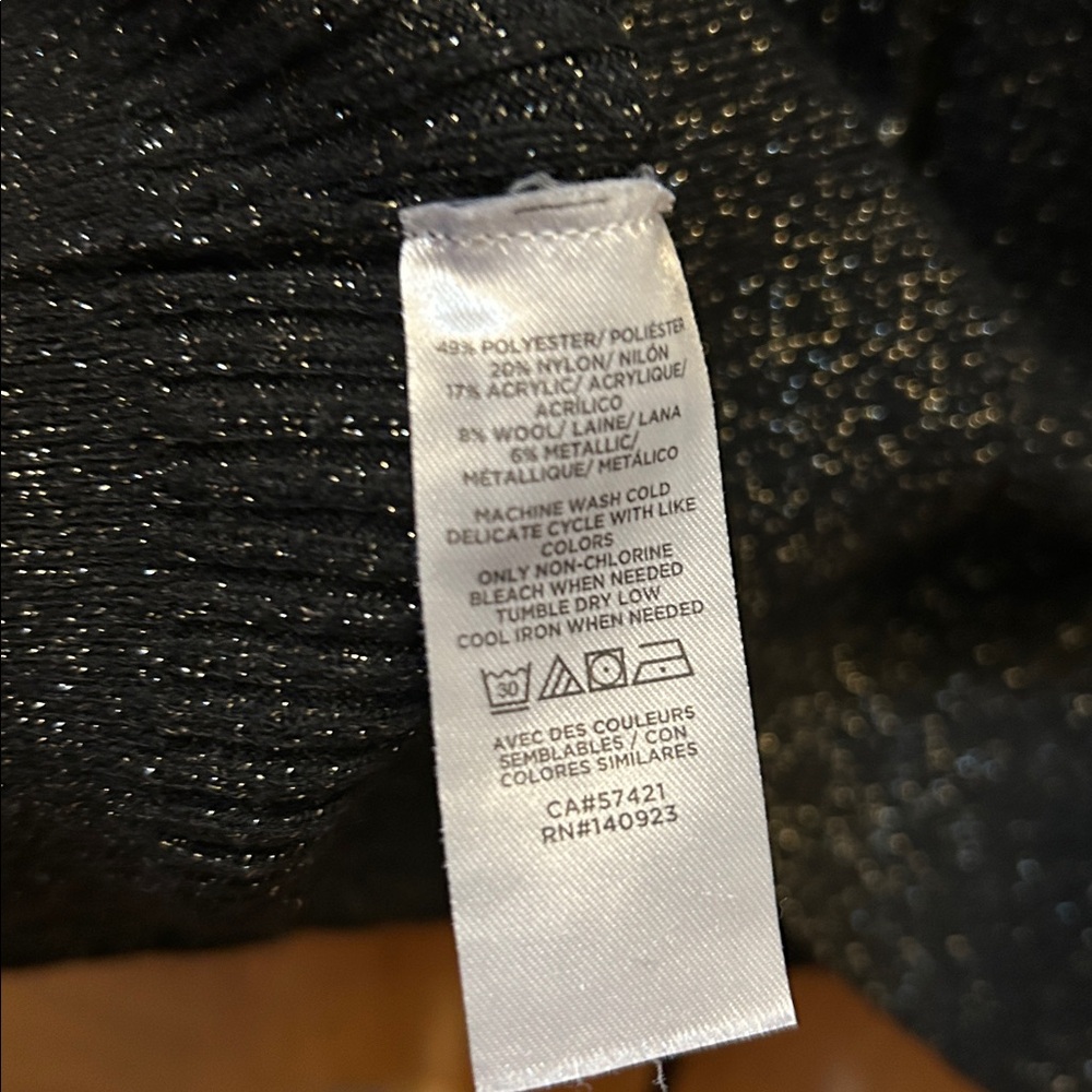 LOFT Black Crewneck sparkle Sweater size xl - Picture 4 of 5